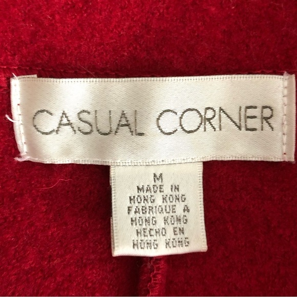 Casual Corner Wool Red Double Breasted Jacket - Picture 6 of 11